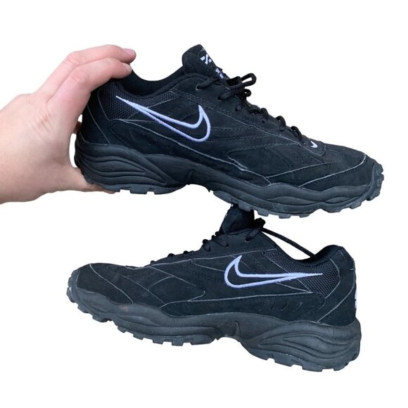 VINTAGE 2000 Nike Cross Trainer Shoes Size 10 Black - Picture 2 of 10
